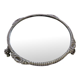 Antique Sheffield Silverplated Plateau Mirror Tray For Sale