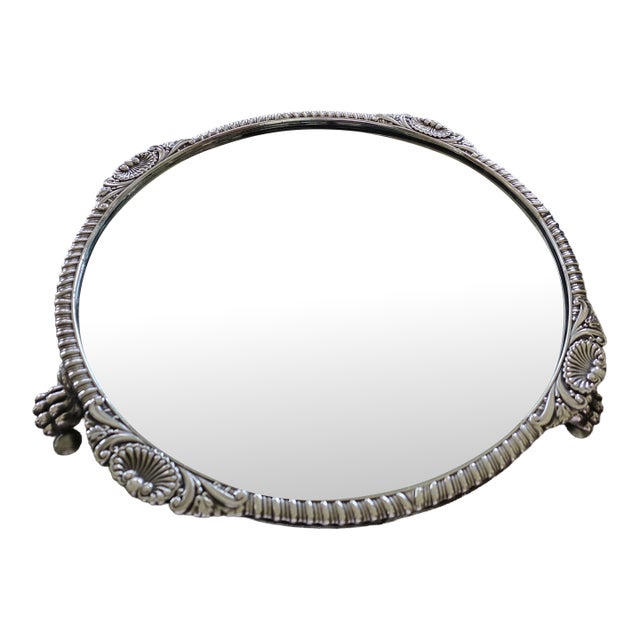 Antique Sheffield Silverplated Plateau Mirror Tray For Sale
