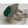 3.93 Carat Pear Colombian Emerald and Diamond 18 Karat White Gold Ring Estate For Sale - Image 16 of 18