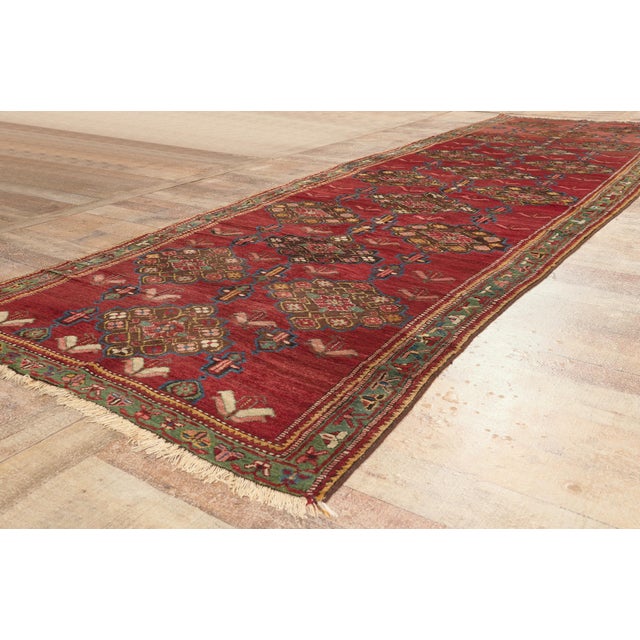 Red Late 19th Century Caucasian Karabagh Rug, 04'07 X 14'07 For Sale - Image 8 of 10
