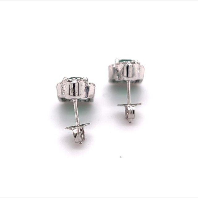 Natural Emerald Diamond Stud Earrings 14k Gold 2.74 TCW Certified For Sale - Image 4 of 12