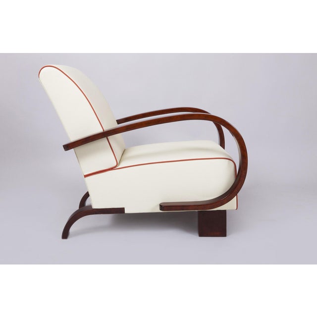 1930s Czech Art Deco Walnut Armchairs, 1930s For Sale - Image 5 of 9