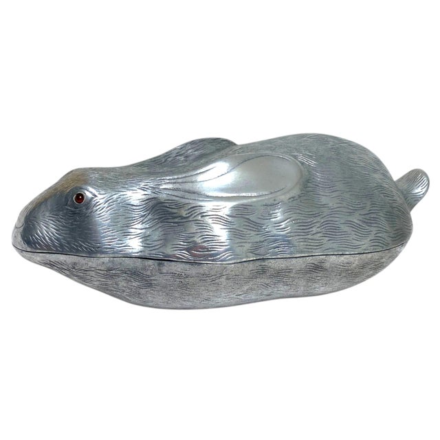 Arthur Court "Rabbit" Wine Cooler Vintage Metal Decor 1980 For Sale - Image 11 of 15