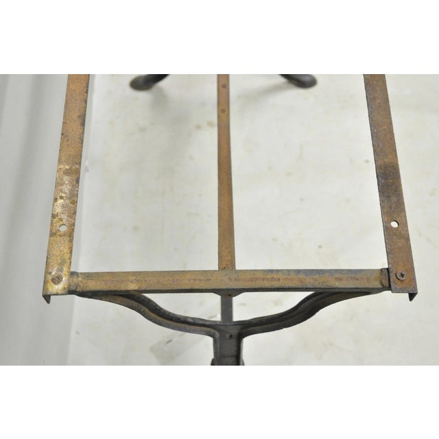 Antique French Victorian Cast Iron Pastry Table Base Marble Top Console Table For Sale - Image 13 of 18
