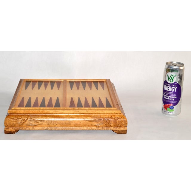 Italian Vintage Carved Wood Backgammon Chess Set Toys Collectables Box Board Never Used For Sale - Image 12 of 17