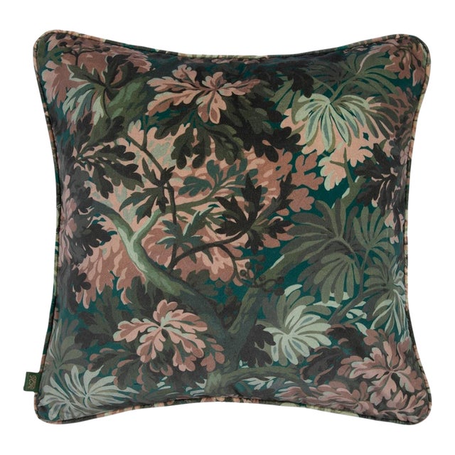 House of Hackney Foris Large Piped Velvet Cushion - Cerulean For Sale