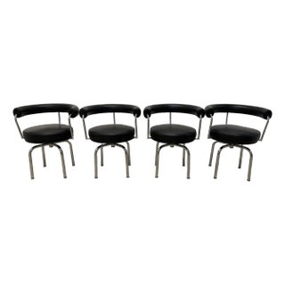 Perriand, Jeanneret and Corbusier Lc7 Dining Chairs for Cassina - Set of Four For Sale