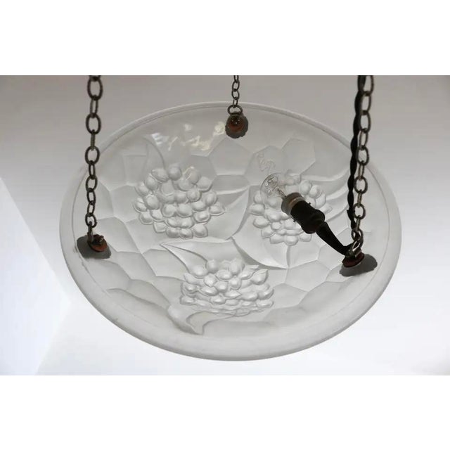Silver Antique French Art Deco Pendant Light by David Gueron Degue, 1925 For Sale - Image 8 of 15