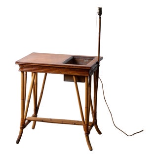 A Bamboo Jardiniere and Lamp Table, 20th Century For Sale