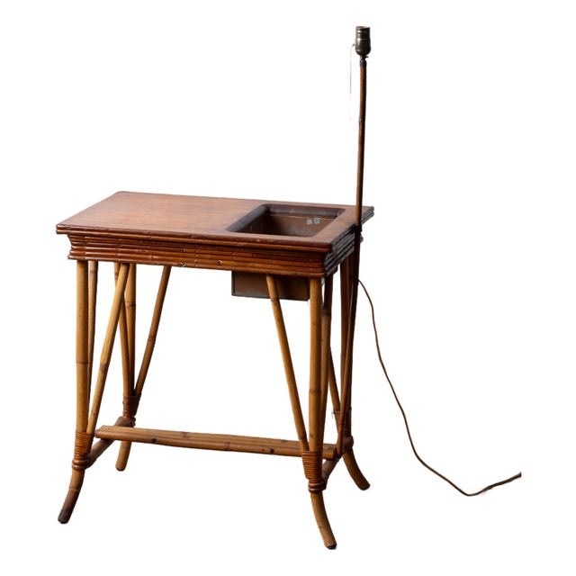 A Bamboo Jardiniere and Lamp Table, 20th Century For Sale