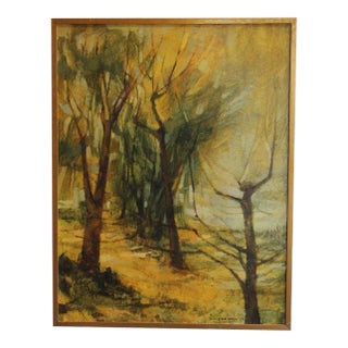 Gill Levin "Lakeside" Landscape Oil on Canvas For Sale