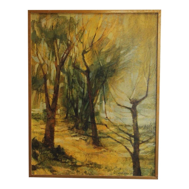 Gill Levin "Lakeside" Landscape Oil on Canvas For Sale