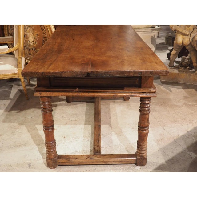 17th Century Spanish Walnut Wood Table With Single Plank Top For Sale In Dallas - Image 6 of 13