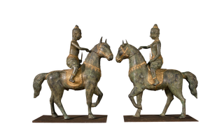 Vintage Bronze Knights, 1920s, Set of 2