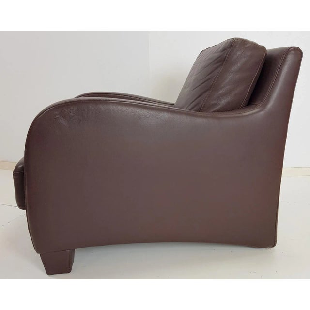 Brown Italian Modern Brown Leather Armchair from Musa Design, 2000s For Sale - Image 8 of 14