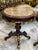 French Louis XVI Round Marble Top Side Table With Hand-Carved Wood Frame & Gold Leaf Accents For Sale - Image 4 of 5