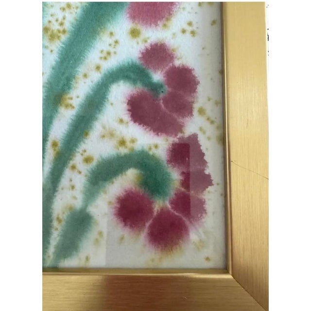 Melvin G. 2025 Original Melvin G Fiori Watercolor Flower Painting (Original Series Sold Out) in Custom Frame For Sale - Image 4 of 4