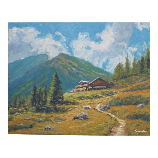 Original Oil Painting of Albes Mountain For Sale