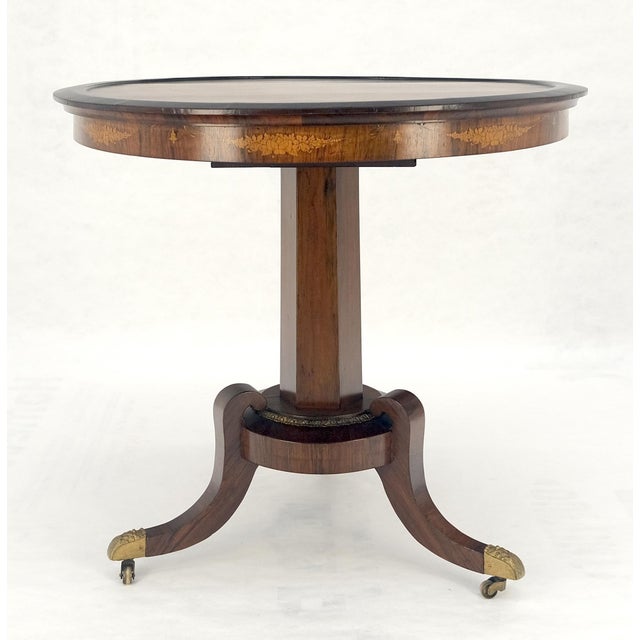 Antique c1880s Round Tripod Base Rosewood Lamp Side Table Stand MINT! For Sale - Image 6 of 12