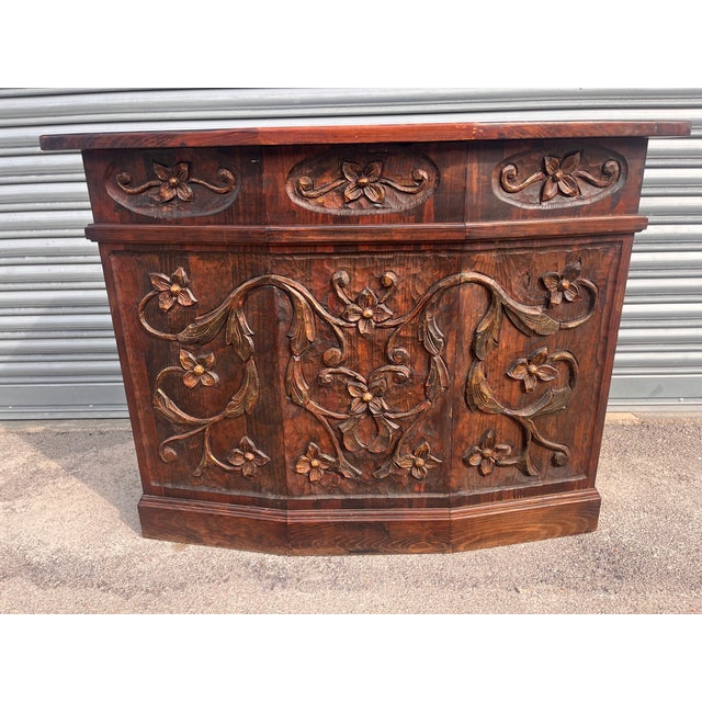 Antique Counter in Carved Wood, 1890s For Sale - Image 12 of 15