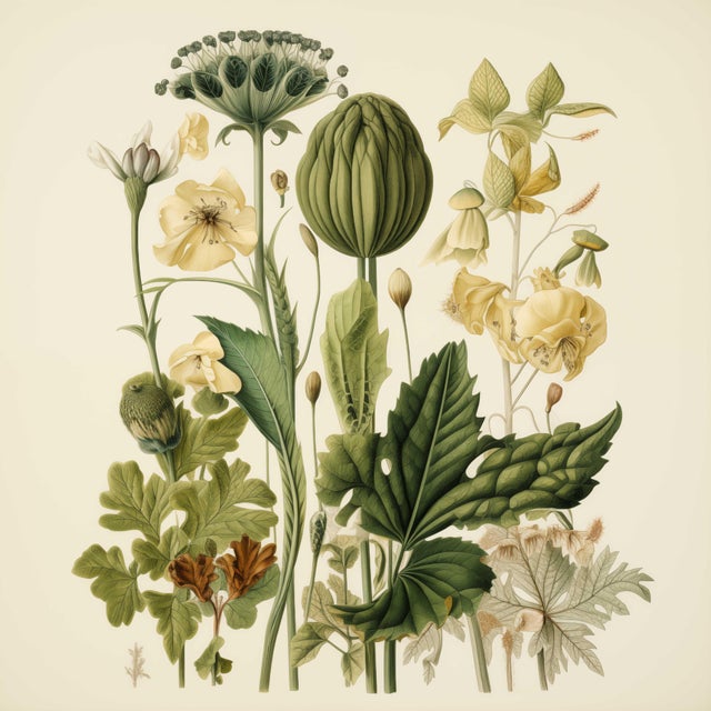 FREE SHIPPING FOR A LIMITED TIME ONLY! Grisaille Dark Green Flowers - Fine Art Print by Diane Grant Studio Editions....