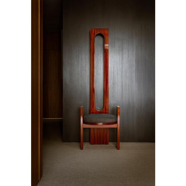 Plywood and Upholstered Paolina Chair by Dainelli Studio Atelier Dimensions: W 54 x D 52 x H 180 cm Materials: Plywood,...