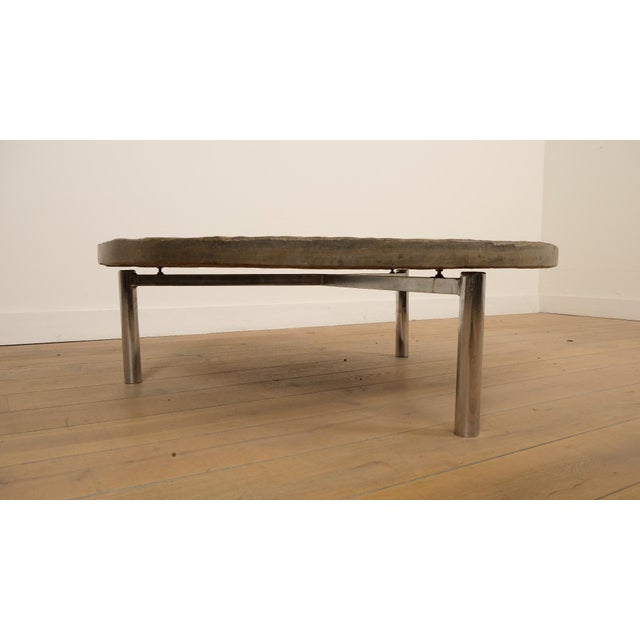 Gray Brutalist Coffee Table in Natural Stone, 1970s For Sale - Image 8 of 13