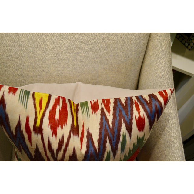 MultiColored Silk Ikat Throw Pillow Chairish