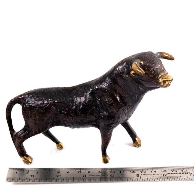 Mid-Century Austrian Patinated Bronze Bull Sculpture attributed to Walter Bosse, 1950s For Sale - Image 10 of 11