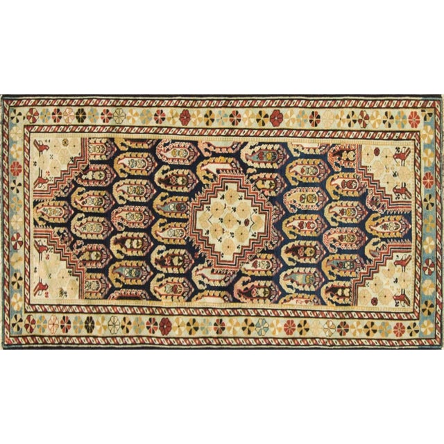 Antique Caucasian Khile (Kuba District) Rug Size: 2'10" x 5'4" Origin: Kuba District, Northeast Caucasus (Khile village...