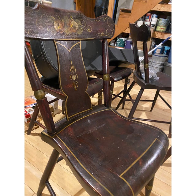 Antique 19th Century Pa Dutch Style Strong Wooden Chairs (10) For Sale - Image 11 of 17