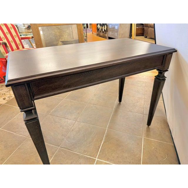Wood Ethan Allen Custom Writing Desk in Nightfall Finish For Sale - Image 7 of 7