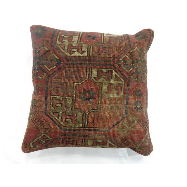 Zabihi Collection Antique Turkeman Rug Pillow For Sale - Image 4 of 5