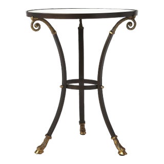 Meurice Glass & Metal Accent Table, Black For Sale