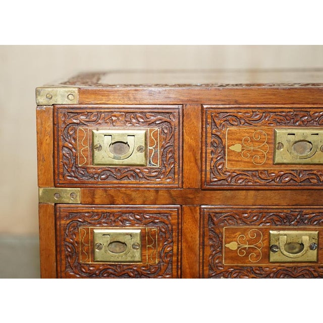 Small Antique Anglo Indian Military Campaign Chest of Drawers, 1880 For Sale - Image 4 of 18