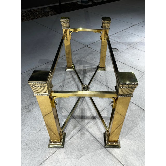 Italian Brass Console Table Base After Mastercraft For Sale In Denver - Image 6 of 12