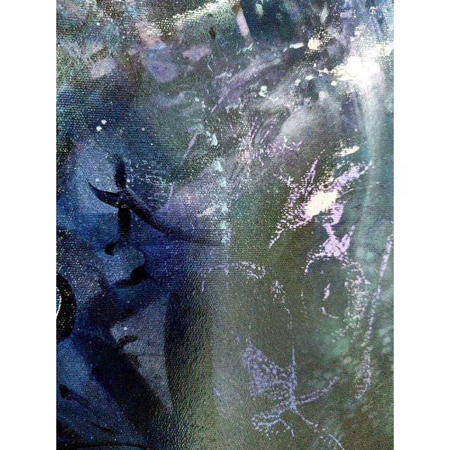 Blue Ovidiu Kloska, Arabian Night, Mixed Media on Canvas For Sale - Image 8 of 11