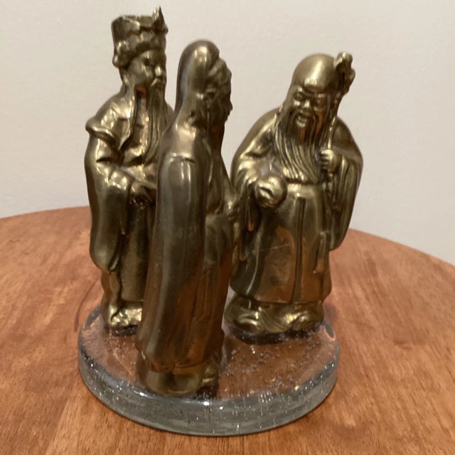 FU, LU , SHOU oriental wise man heavy brass scholars detailed figurines popular deities of wealth , prosperity and...