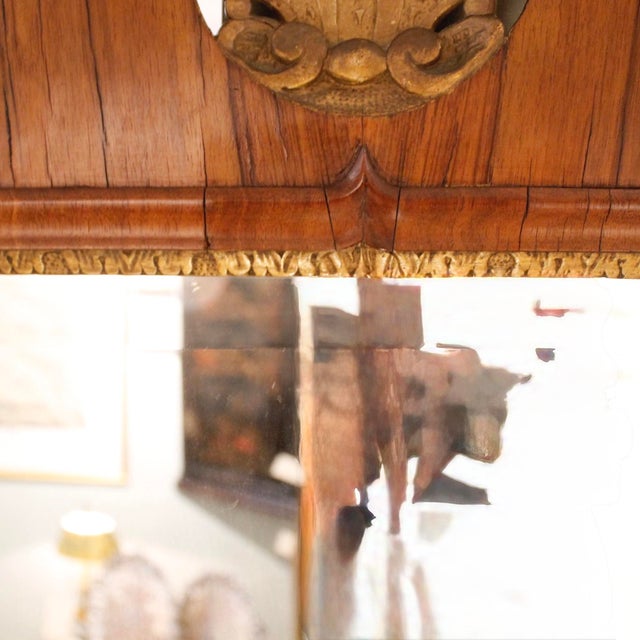 George II Period Walnut and Parcel Gilt Mirror With Carved and Gilt Shell Crest For Sale - Image 6 of 10
