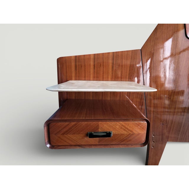 Mid-Century Modern Italian Bed Frame in Teak and Carrara Marble from La Permanente Mobili Cantù, 1957 For Sale - Image 18 of 18