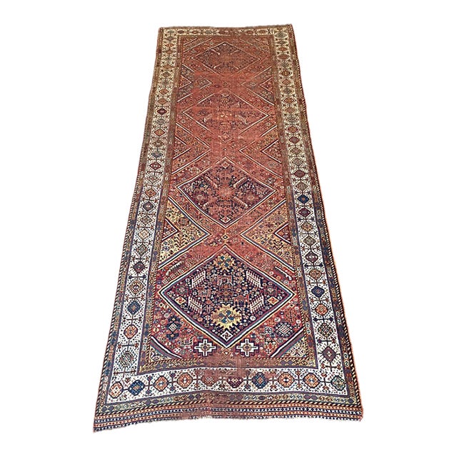 Distressed Antique Persian Tribal Runner/Gallery Rug. For Sale
