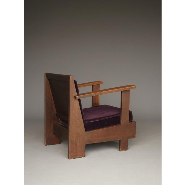 1920s Art Deco Dutch Lady Armchair in Oak, 1920s For Sale - Image 5 of 18