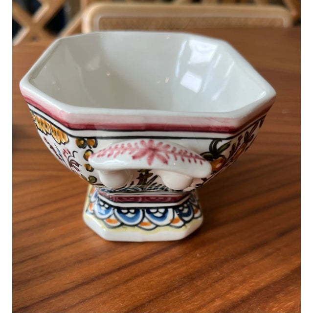 Vintage Hand-Painted Portuguese Lidded Tureen and Underplate-Real Ceramica Coimbra, Portugal For Sale - Image 10 of 12