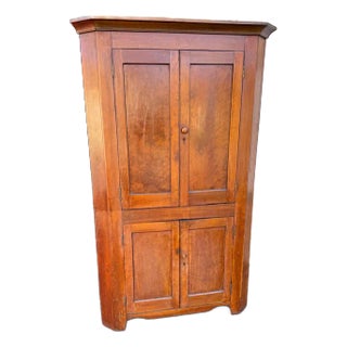 Antique American Federal Period Cherry Corner Cupboard For Sale