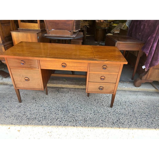 Mid Century Modern Walnut Desk by Stanley Furniture For Sale In Washington DC - Image 6 of 10