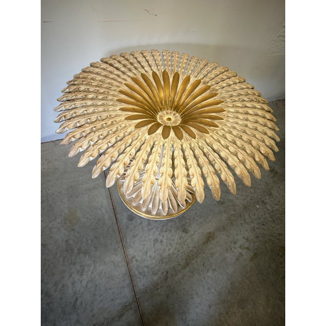 Mid-Century Modern 1970s Vintage Hollywood Regency Palm Base Table From Chelini Florence, Italy, 1970s For Sale - Image 3 of 10