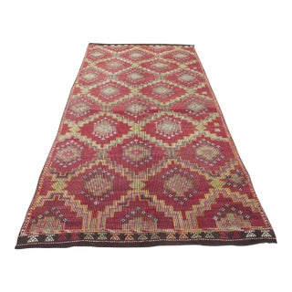 1960s Nomadic Embroidered Kilim - 69" X 130" For Sale
