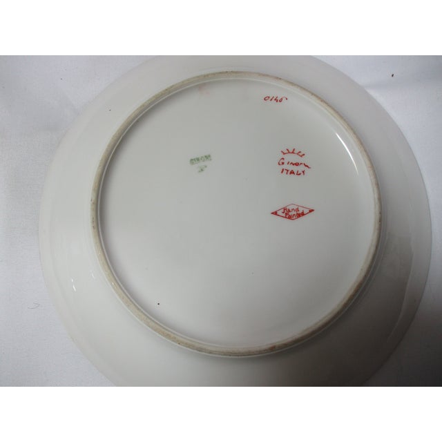 Hollywood Regency Vintage Richard Ginori Italian Hand Painted Salad/ Dessert Plates- Set of 4 For Sale - Image 3 of 7