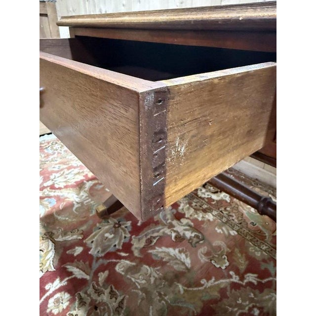 English Style Mahogany Flat Desk For Sale - Image 3 of 9