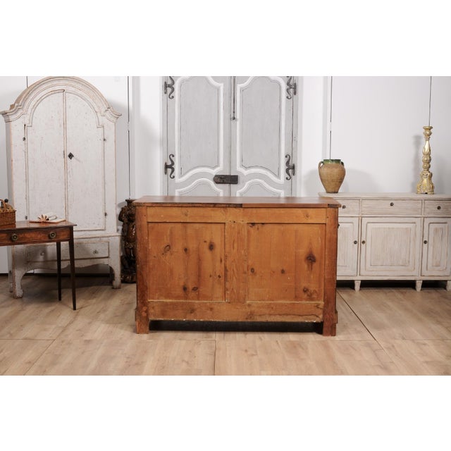 Italian 19th Century Walnut Buffet with Carved Diamond and Floral Motifs For Sale - Image 12 of 12